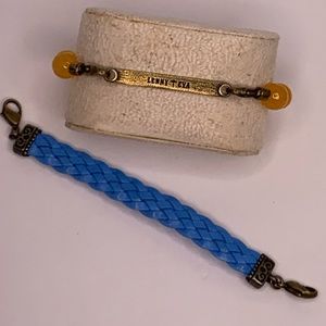 Lenny & Eva Blue Braided & Yellow Stone Bracelet Set